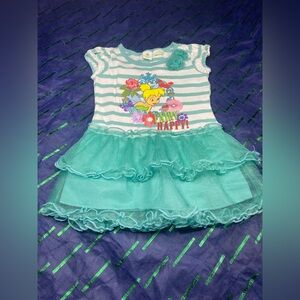 Disney Baby Teal and White Striped Dress-size/18 M